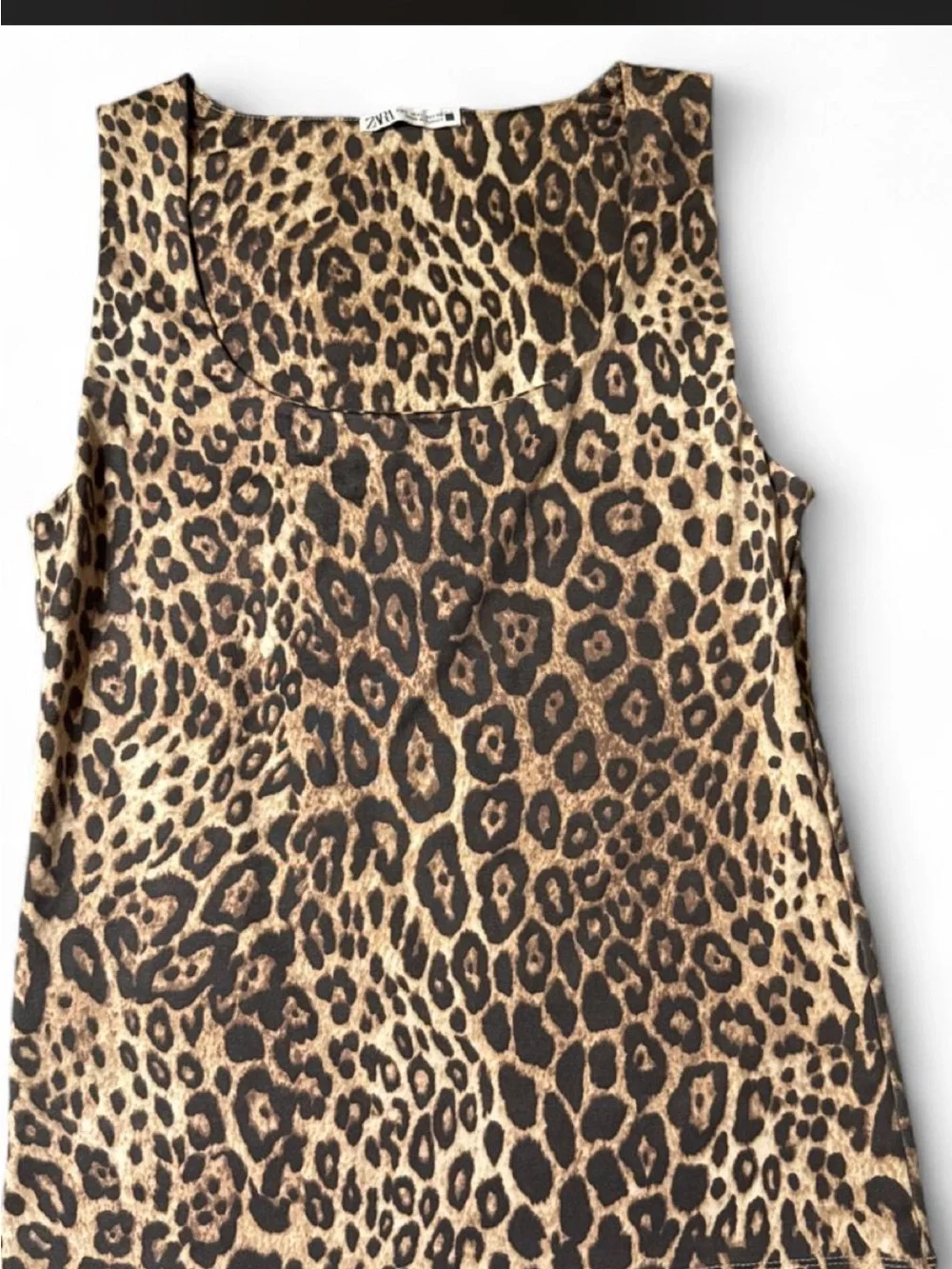 Zara Leopard Print Sleeveless Top - Brown/Black